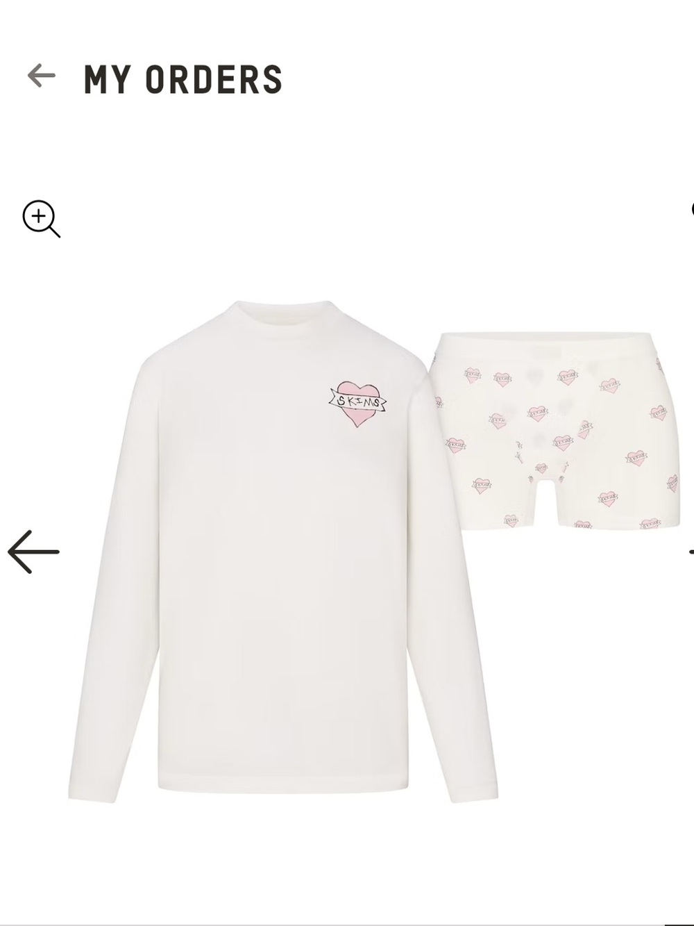 SKIMS Cream Long Sleeve Sleep Tee & Heart-Print Boxer Set